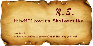 Mihálkovits Skolasztika névjegykártya
